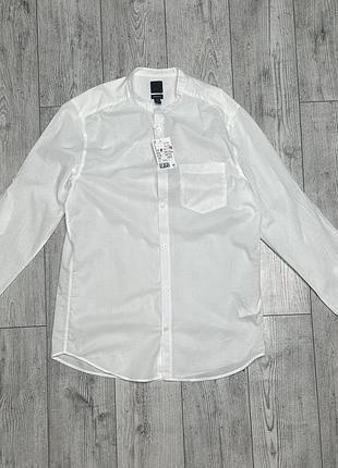 Чоловіча сорочка h&m біла s бавовна 2