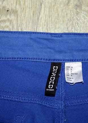 Яркие синие джинсы скинни h&amp;m divided (р. 38 / m) 5