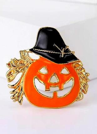 Брошка 2 в 1 кулон 🎃 тыква в шляпе 🎃 хелоуин осенняя брошь пин значок тыква halloween подвеска хеловин