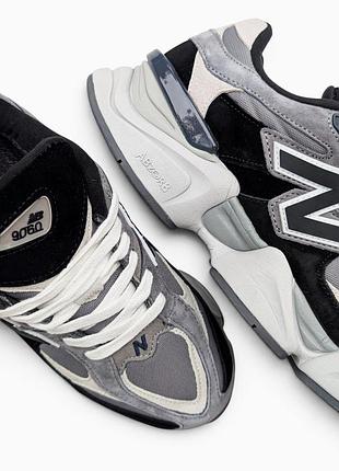 Термо кроссовки new balance 9060 мужские серые с черным 41-45
