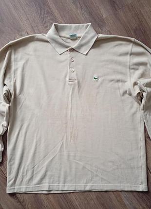 Брендовий лонгслів поло lacoste.