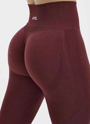 Безшовні легінси лосіни aybl empower seamless leggings red wine розмір m пуш ап спортивні фітнес