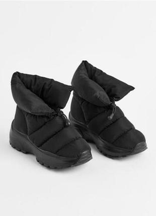 Черевики h&m дутіки чорні на платформі