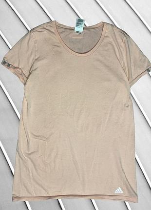 Женская футболка adidas xl 2xl eu42 eu44 Marvel14 ua48 ua50 светло-розовая персиковая прямого кроя базовая повседневная спортивная свободная