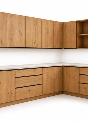 Кухонный гарнитур из натурального дерева nordkitchen wood покрыта маслом-воском кгнд080