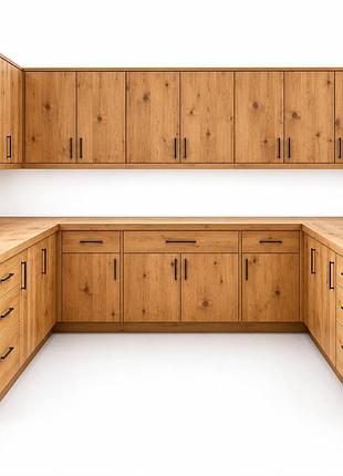 Кухонный гарнитур из натурального дерева solidwood kitchen,покрытая масло-воском кгнд077