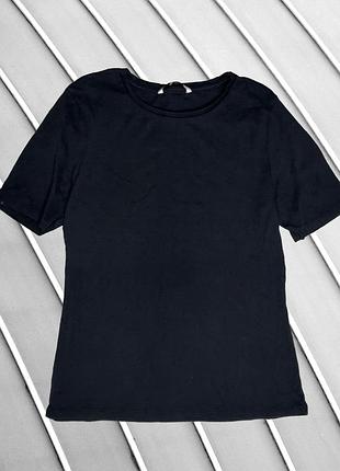 Женская футболка tu 14 l xl eu40 eu42 u12 ua46 ua48 черная базовая прямая эластичная стрейчевая с круглым вырезом повседневная однотонная классическая