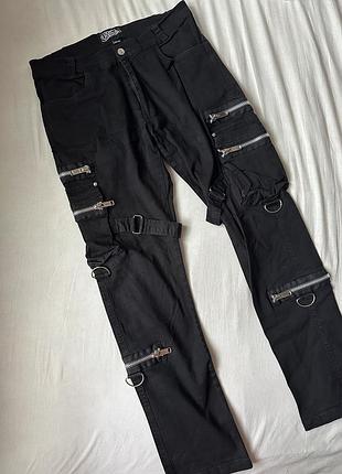 Чоловічі штани чорного кольору  vixxsin punk / goth cargo pants розмір 34/34