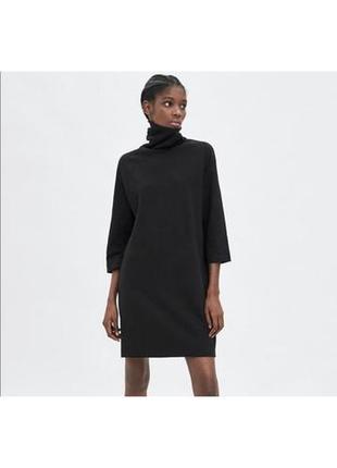 Чорна трикотажна сукня гольф туніка zara