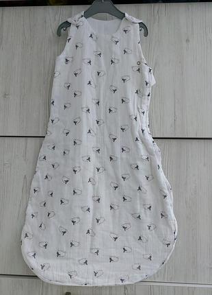 Брендовый муслиновый спальный мешок lily &amp; dan на рост 65-80см 1tog