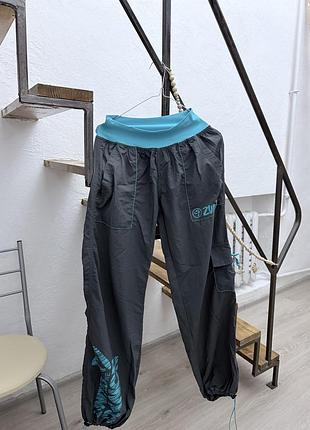 Спортивні штани zumba wear сірі з бірюзовим поясом
