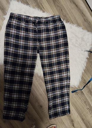 Домашние теплые байковые брюки размер l/xl
