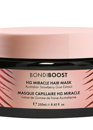 Bondiboost hg strawberry gum miracle hair mask for hydration &amp; shine восстанавливающая и глубоко увлажняющая маска для волос, 250 мл