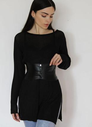 Пояс на кнопках из итальянской эко-кожи bodak fashion 🖤 сделает вашу талию ещё тоньше✨