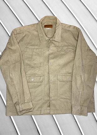 Мужская куртка cropp xxl eu562646 ua56 коричневая вельветовая плотная прямая свободного кроя с нагрудным карманом повседневная куртка из вельвета