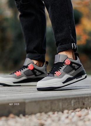 Кросівки чоловічі 40-45 jordan 4 grey orange