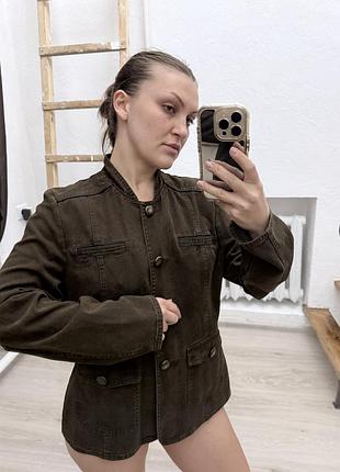 Вінтажна джинсова куртка коричнева