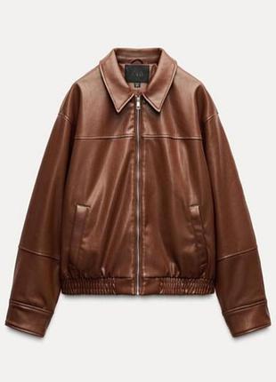 Куртка zara бомбер екошкіра кемел