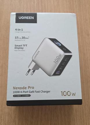 Зарядний пристрій ugreen 100w gan зі смарт-дисплеєм