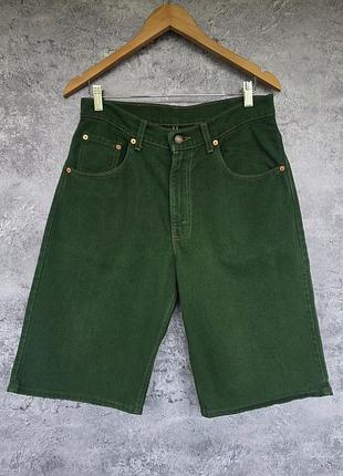 Шорти levi's 560 loose fit вінтажні смарагдово-зелені w32 made in usa deadstock з бірками 90s m/l