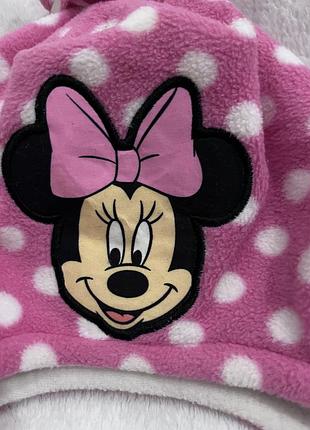 Теплая шапочка для девочки с минни маус от disney. 5