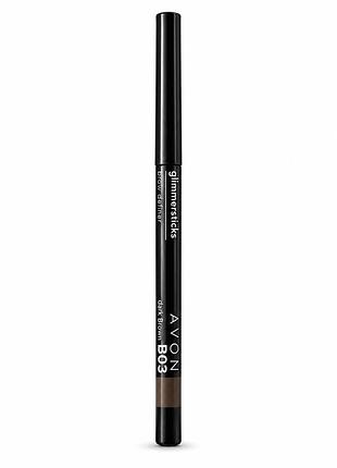 Олівець для брів avon glimmersticks dark brown b03, новий