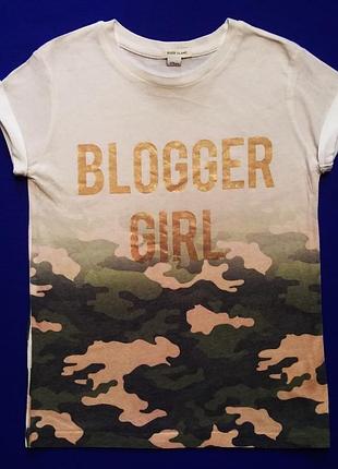 Детская футболка blogger girl девушка блогер камуфляж
