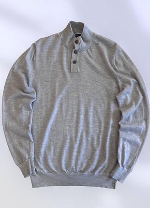 Светр charles tyrwhitt merino wool sweater на ґудзиках джемпер/пуловер з високим горлом/коміром