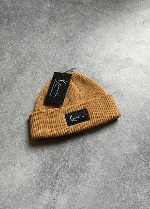 Karl kani signature essential fisherman beanie оригінал нова чоловіча жіноча шапка біні фішерман коротка карл кані тепла на зиму