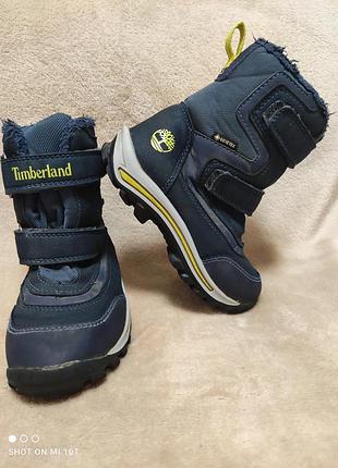 Дитячі зимові черевики timberland gore-tex сині, розмір 27 (17 см)