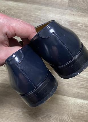 Оригінальні сині лаковані лофери navyboot size 39 8