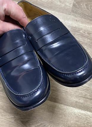 Оригінальні сині лаковані лофери navyboot size 39 6