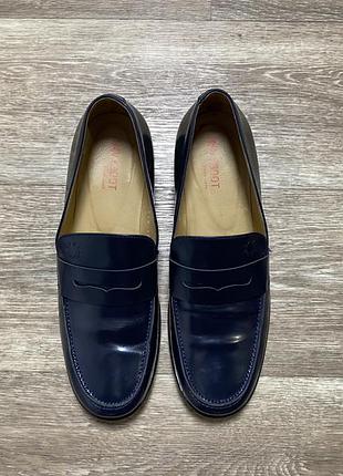 Оригінальні сині лаковані лофери navyboot size 39 5