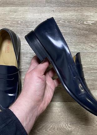Оригінальні сині лаковані лофери navyboot size 39 4