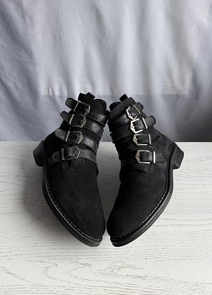 Kiomi leather fur boot ann demeulemeester type, 41 size 3
