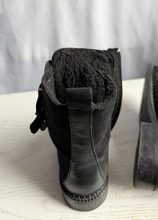 Kiomi leather fur boot ann demeulemeester type, 41 size 7