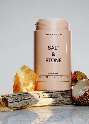 Натуральний дезодорант salt & stone saffron & cedar extra-strength aluminum-free deodorant 28г