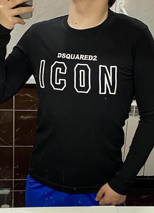 Лонгслів чорний dsquared2,чорний,розмір s-m