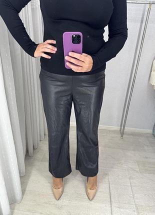 Стильні брюки штани кожзам zara на утеплені