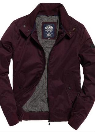 Чоловіча куртка superdry харрінгтон бомбер бордова