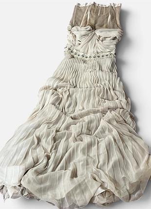 Шовкова вечірня сукня до підлоги jenny packham (оригінал) / розмір uk 10
