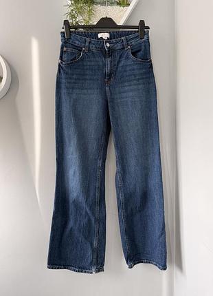 Джинси h&m жіночі широкі / сині джинси wide leg hm