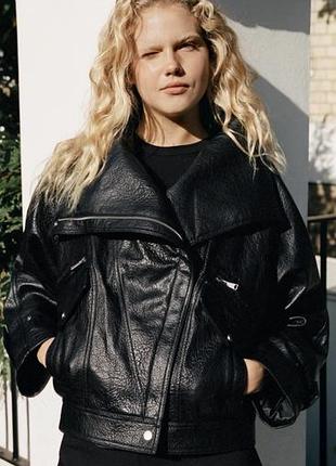 Шкіряна куртка zara 5