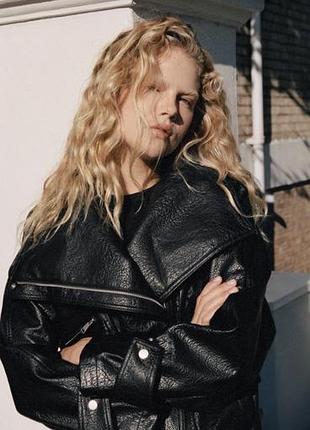 Шкіряна куртка zara 4