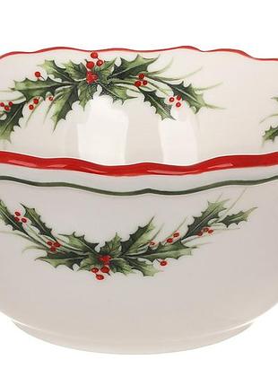 Піала порцелянова d14*6.2см (400мл) з контрасним краєм. серія evergreen christmas