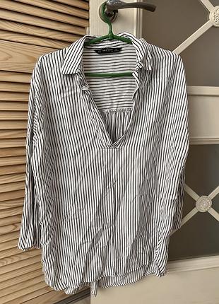 Сорочка жіноча zara у смужку, р. s