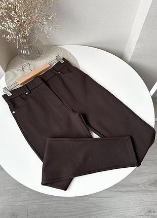 Коричневі лосіни легінси шоколадні zara щільні
