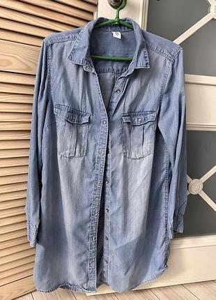 Жіноча джинсова сорочка denim h&m розмір s-m