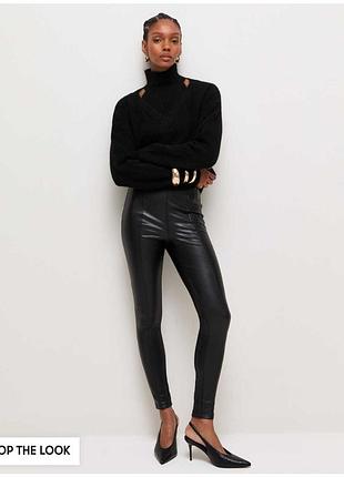 Жіночі легінси екошкіра на флісі