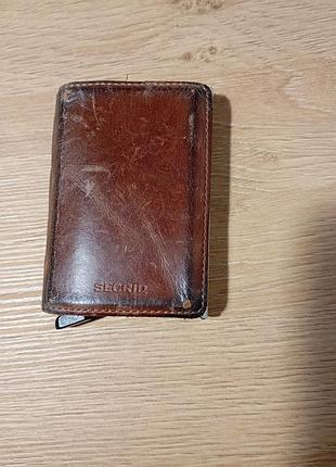 Шкіряний кардхолдер гаманець secrid slimwallet vintage brown (оригінал)